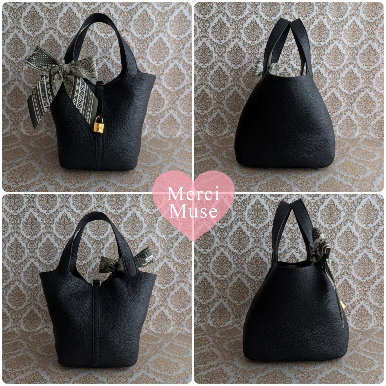 ❤極レア商品❤ピコタンロックMM22 ノワール 黒 ゴールド金具 エルメス 