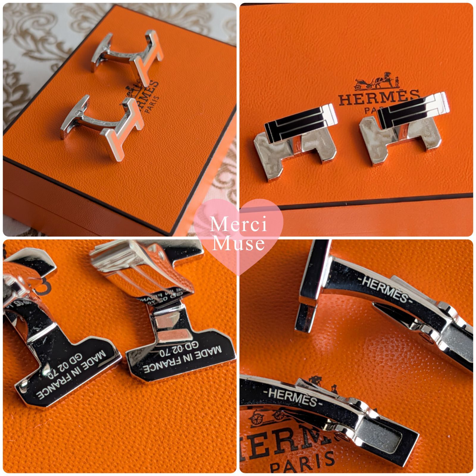 カフスボタン カフリンクス オレンジの通販 - H | アクセサリー Carre