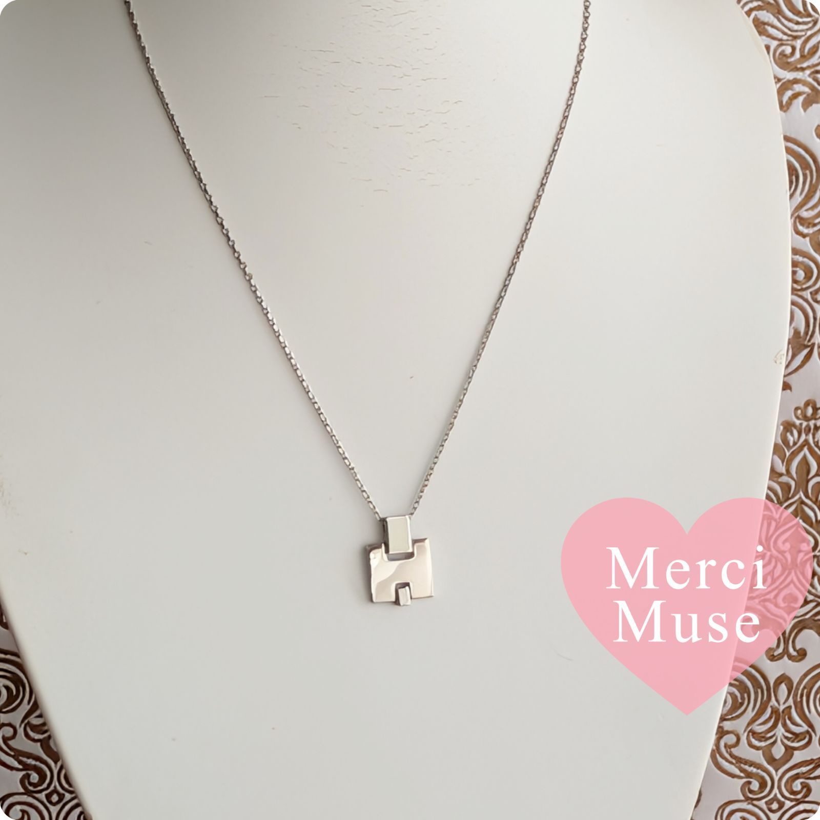 ❤お得なお品❤アイリーンネックレス ホワイトxシルバー金具 エルメス 