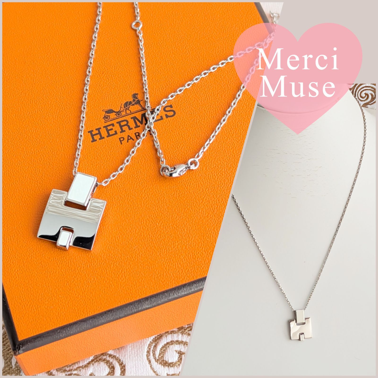 ❤お得なお品❤アイリーンネックレス ホワイトｘシルバー金具 エルメス MerciMuse メルシーミューズ