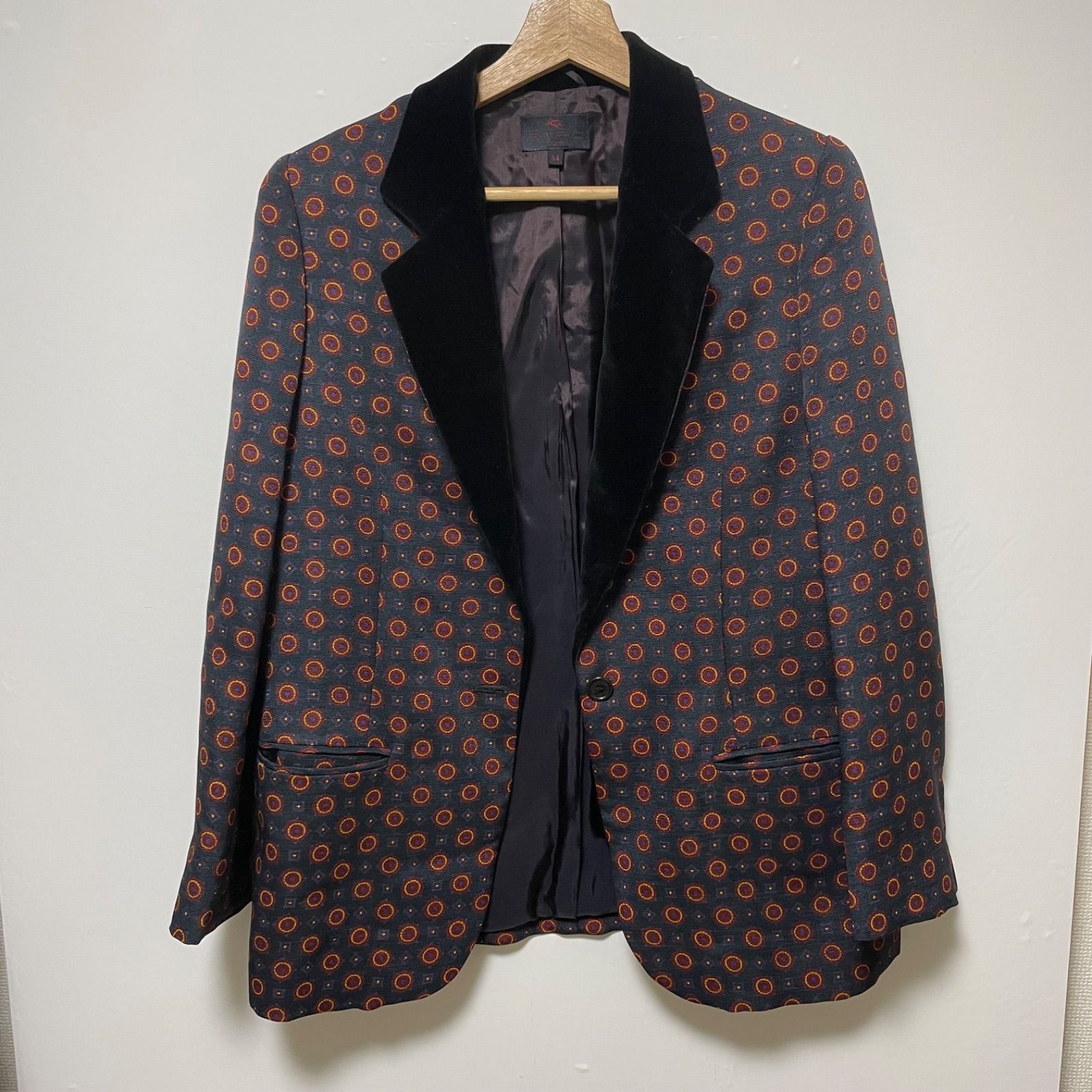 ETRO エトロ ミラノ テーラードジャケット 総柄 ベロア襟 イタリア製