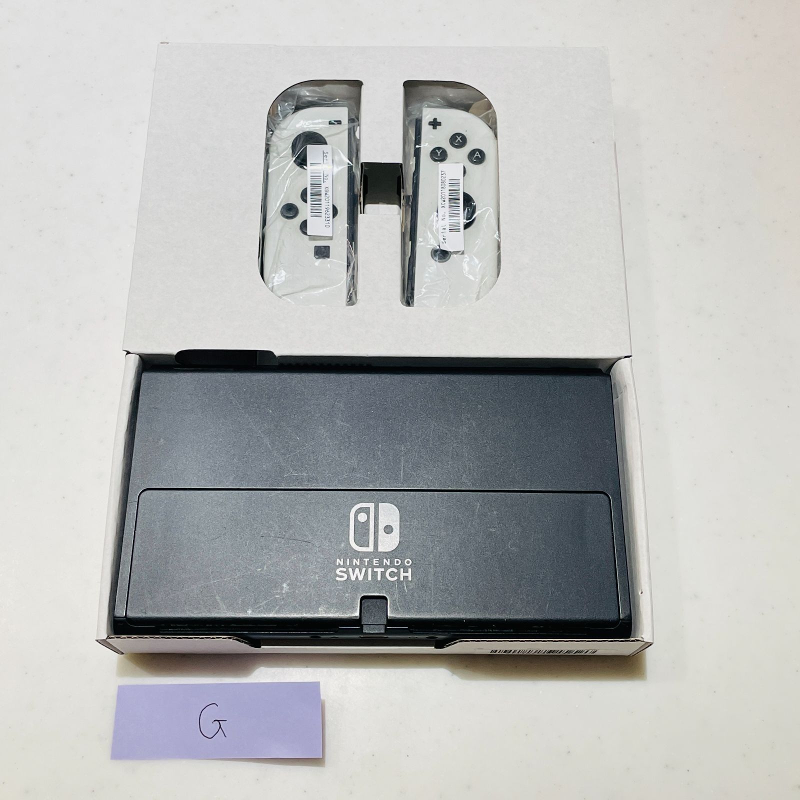 液晶横スレ傷あり】Nintendo Switch 有機ELモデル ホワイト 本体 付属