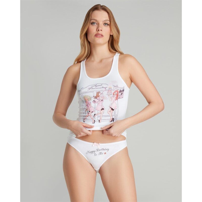 エージェントプロヴォケイター レディース アンダーウェア ナイトウェア ベスト Agent Provocateur 30TH GURTY Vest WhiteMulti ホワイト