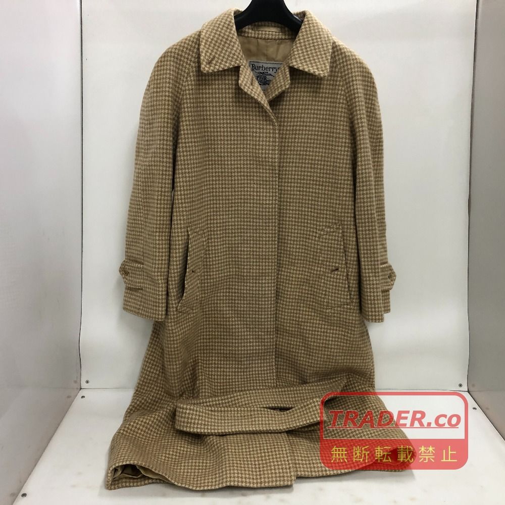 02w25186 バーバリー BURBERRY ウールコート 千鳥格子柄 ベージュ L