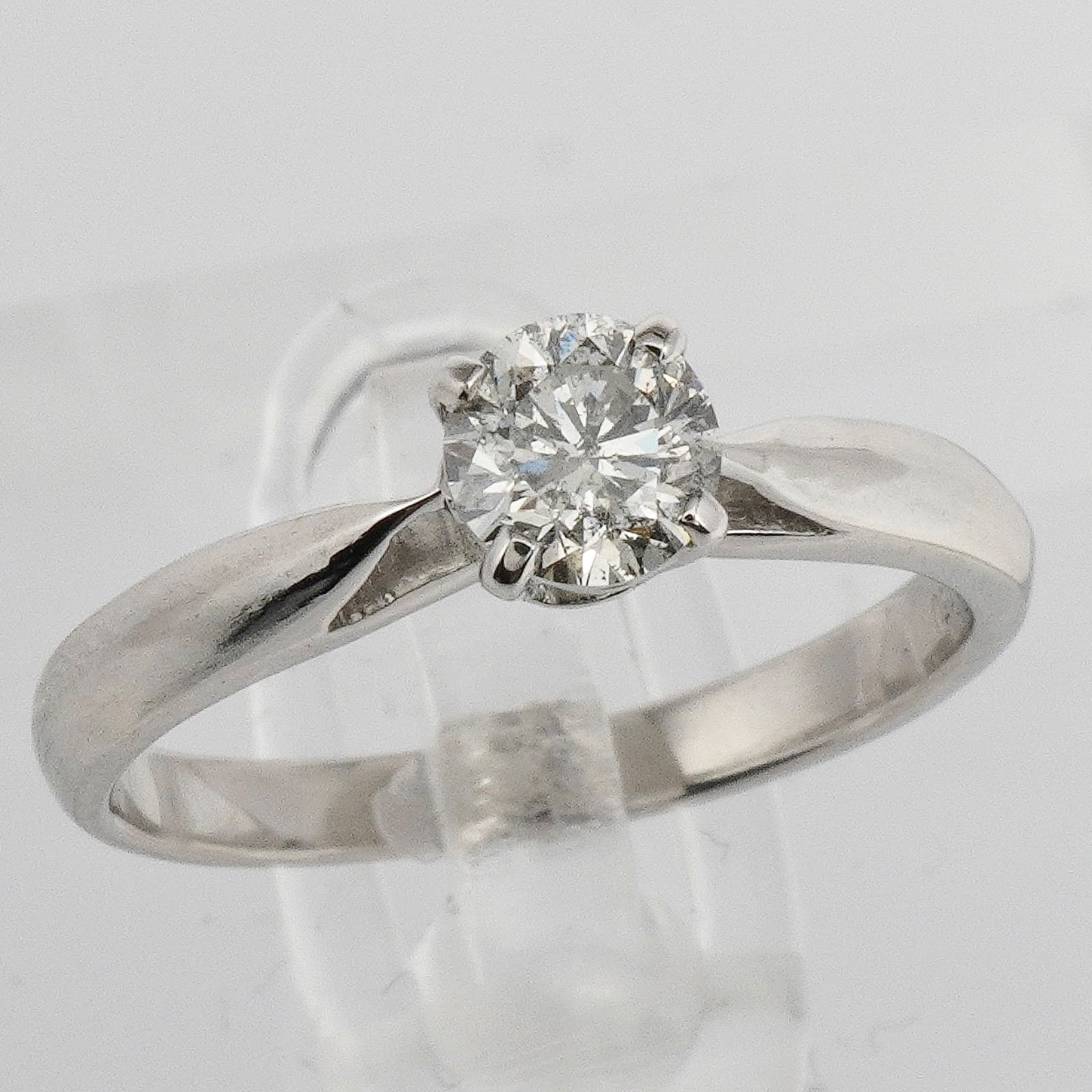 ダイヤ リング ダイヤモンド 一粒 指輪 立爪 プラチナ 7号 0.355ct 