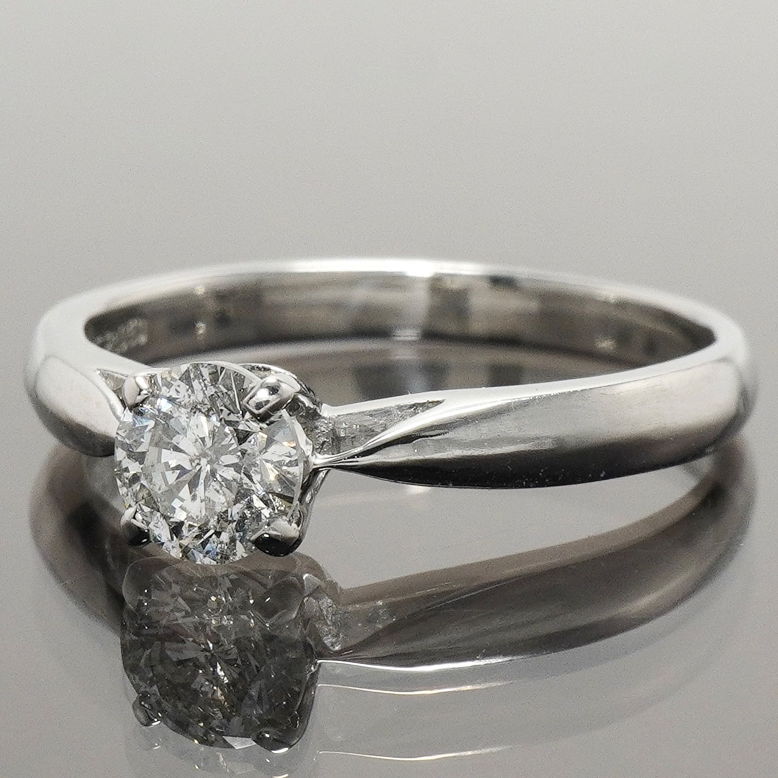 ダイヤ リング ダイヤモンド 一粒 指輪 立爪 プラチナ 7号 0.355ct 