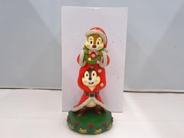 ディズニー チップ＆デール クリスマス ライトアップ フィギュア 点灯確認済み 中古品