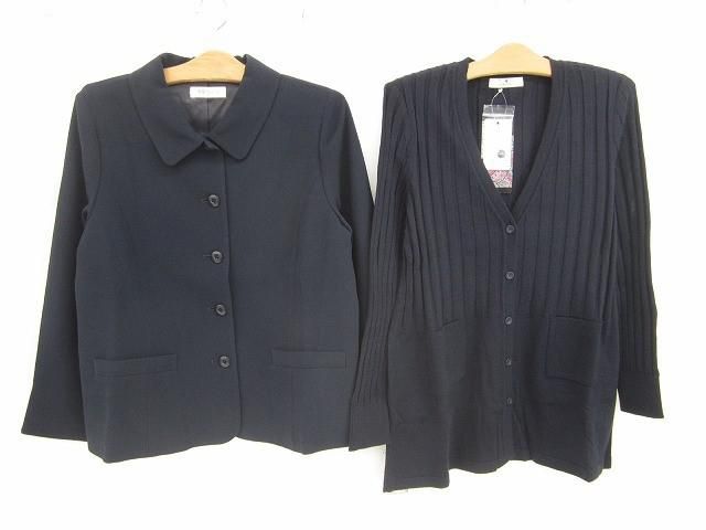 未使用 タグ付き るんびに オルベーラ 東京白ゆり會 ジャケット ロングカーディガン 2点 L 日本製 レディース