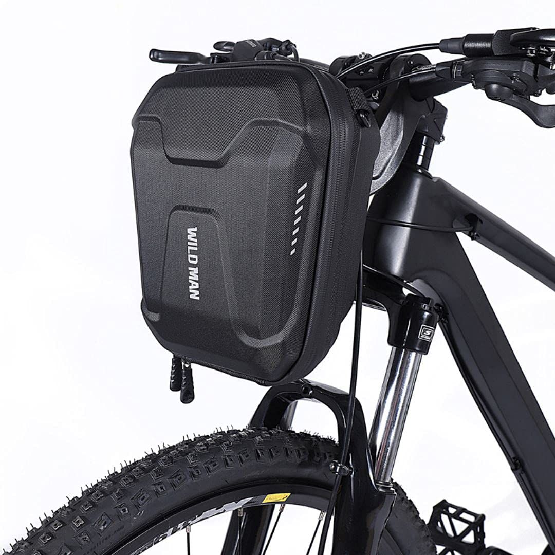 新品 WILD MANクイックリリース3Lハードシェル防雨スクーター収納袋キックスクーター折りたたみ自転車キックボードハンドルバーバッグMTB用(E8)