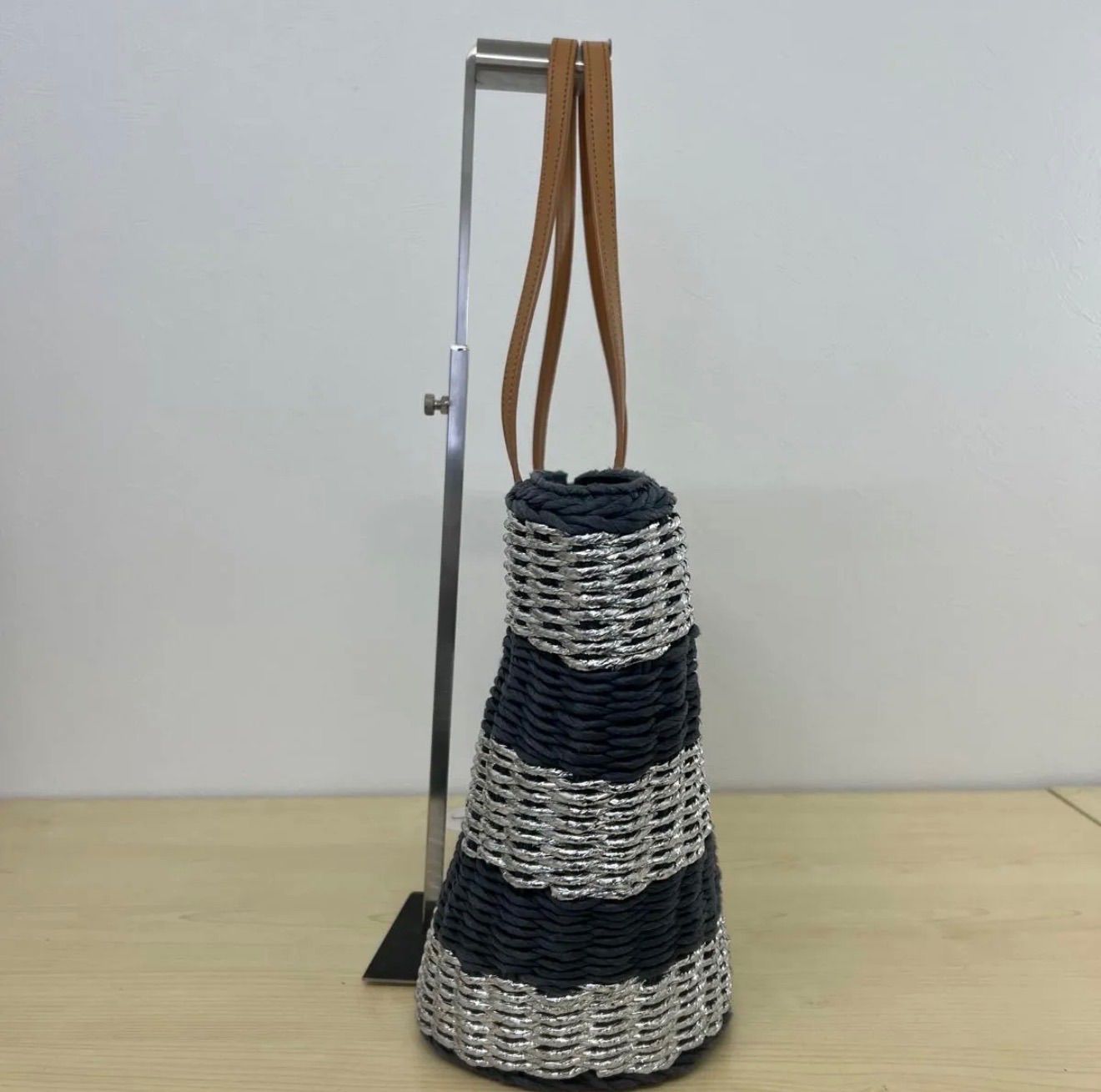 TORY BURCH トリーバーチ かごバッグ トートバッグ ボーダー ブルー 