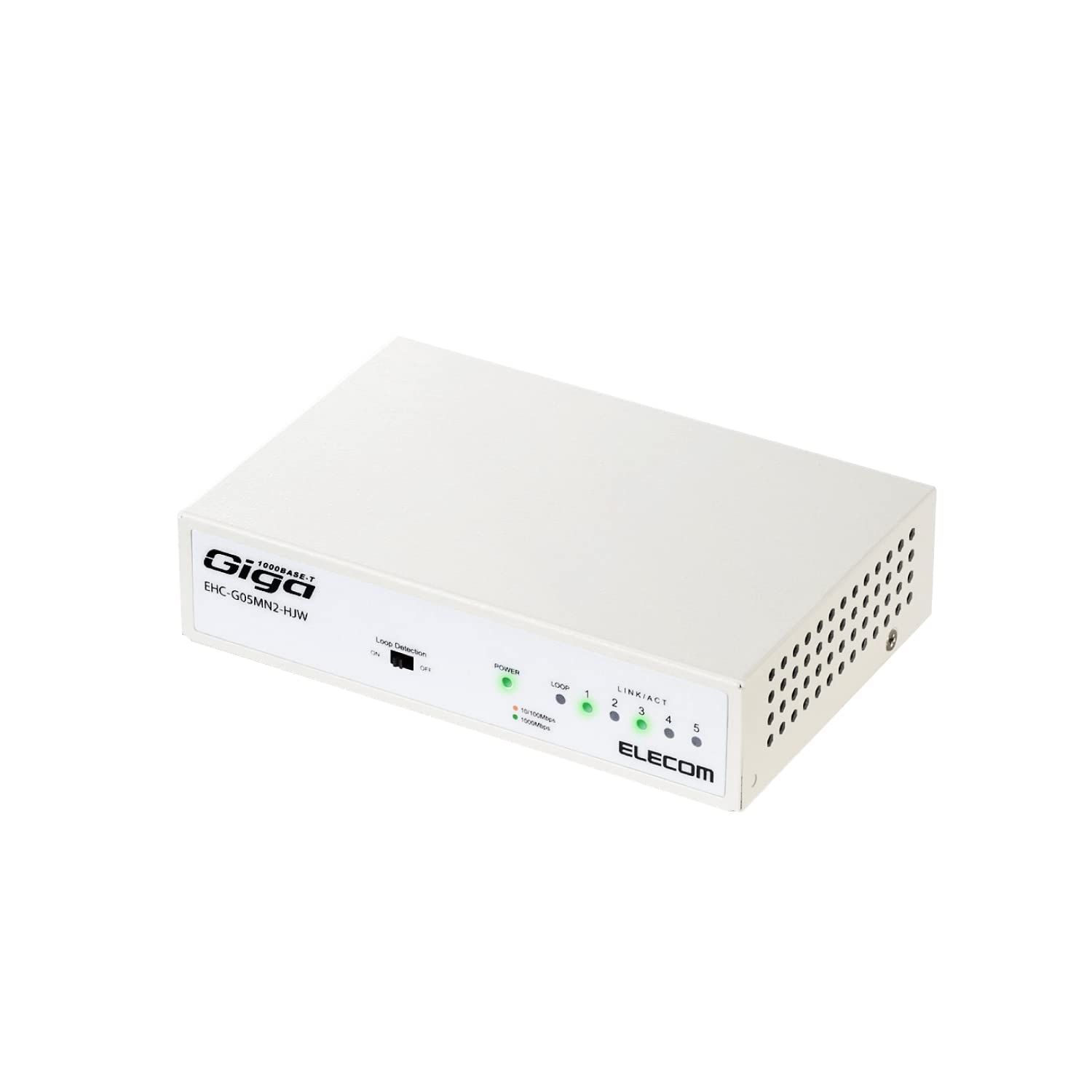新品 エレコム スイッチングハブ ギガビット 5ポート 金属筐体 マグネット付 電源内蔵 ホワイト EHC-G05MN2-HJW