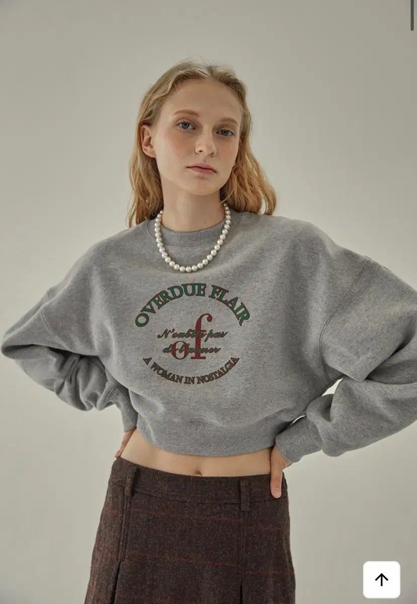 未開封新品)オーバーデューフレア クロップドパーカー of crop スウェット メランジュグレー起毛