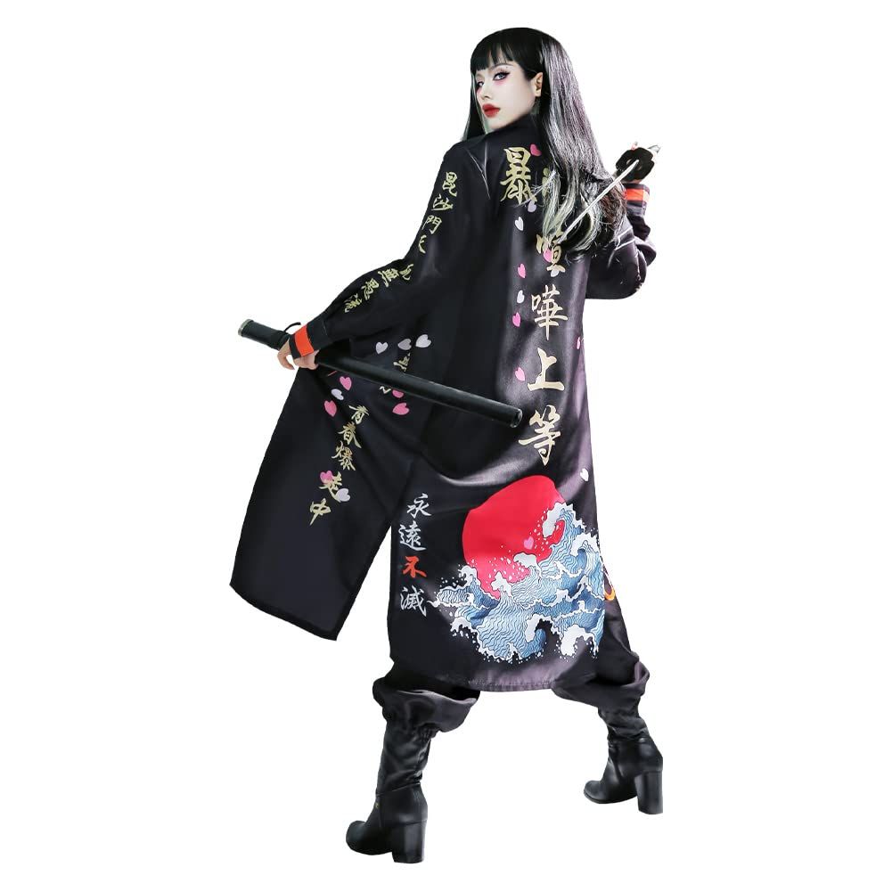 新品 [Hotiego] ハロウィン 特攻服 コスプレ ヤンキー 黑 喧嘩上等