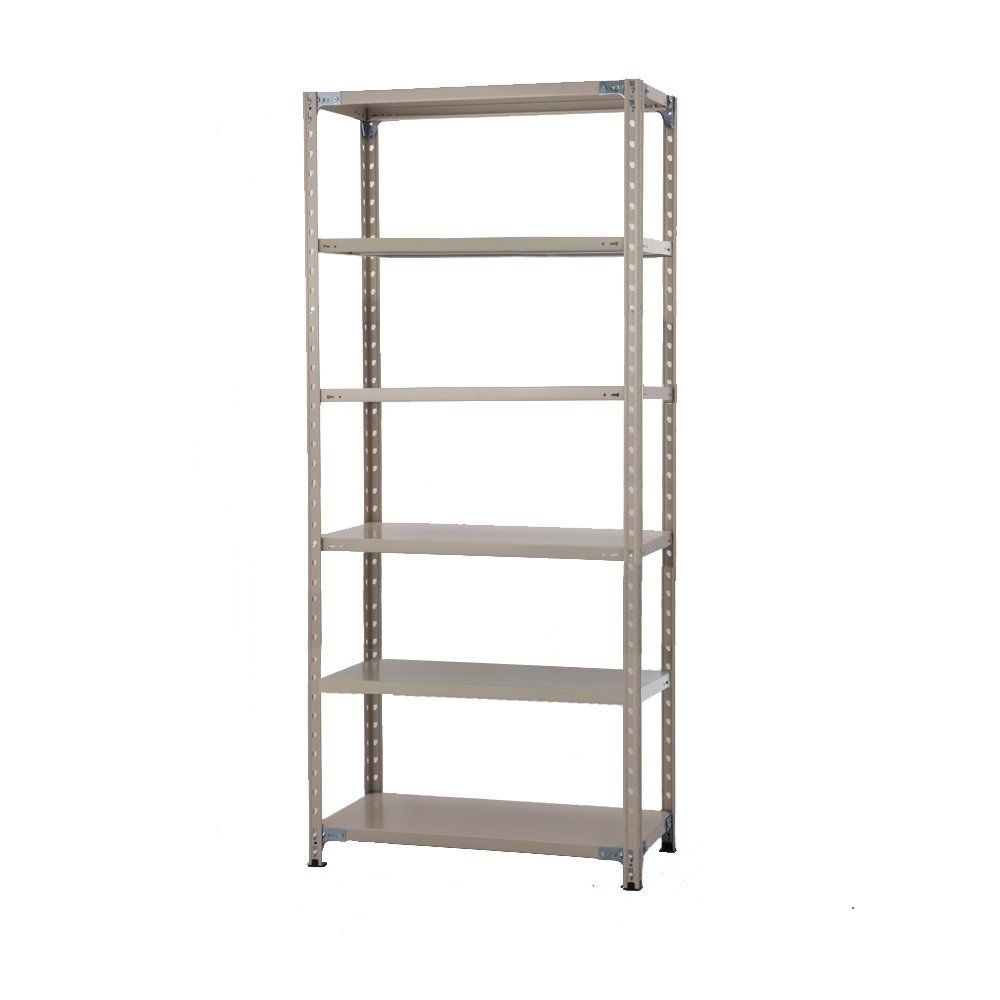 新品 プラス KR 軽量 スチールラック 業務用 (天地6段) 耐荷重150kg/段 |奥行462mm 高さ2100mm 幅887mm 簡単組立 848581 ライトグレー 〈メーカー直販〉