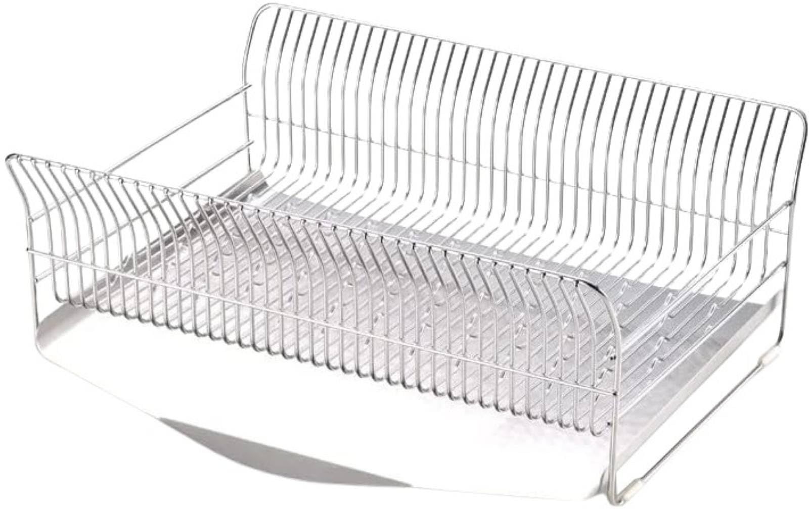 新品 hanauta 水切りラック 縦置き レギュラー カゴ＆トレイ 日本製 縦横ウェーブワイヤー 皿が滑りにくい設計 約W33.7×D43.4×H17cm 目安3～4人分 ステンレス 燕三条 SB-130065S