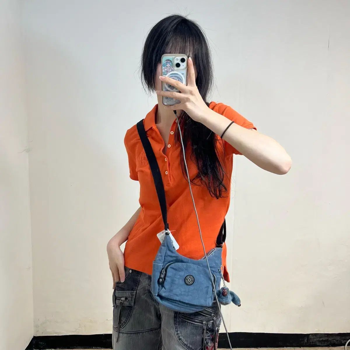 Kipling スカイブルー ミニ クロスバック
