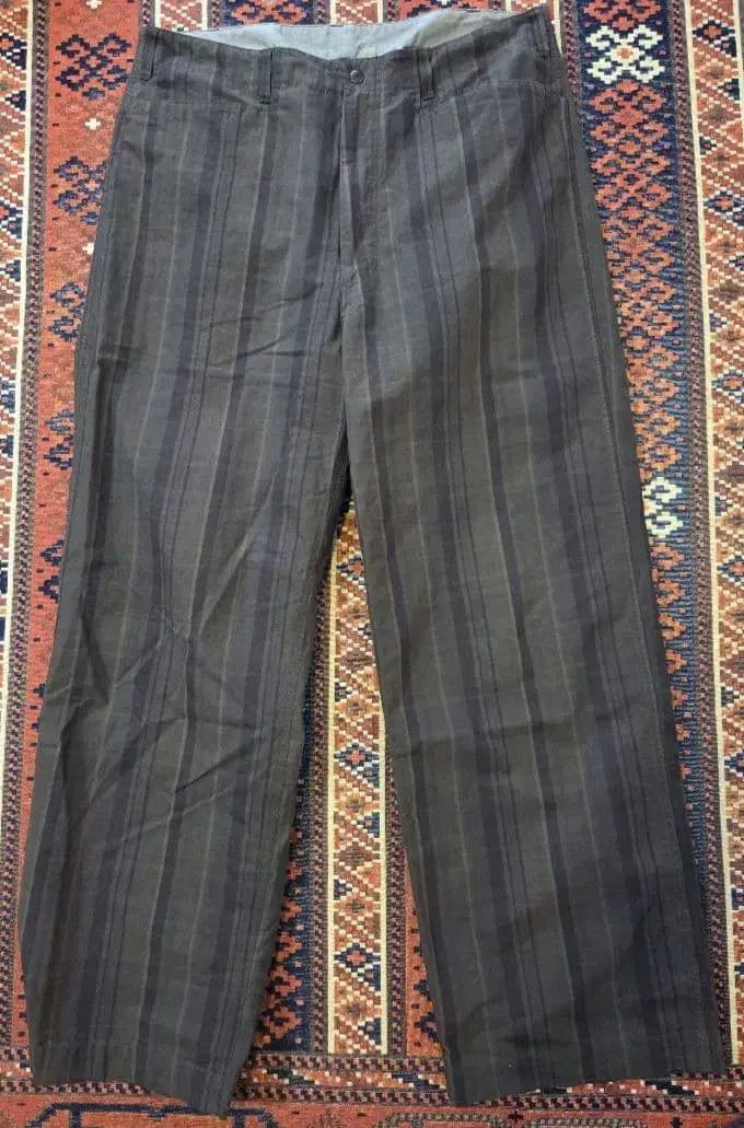 ナナミカ 25SS Plaid Dock pants ブラウン ストライプ - メルカリ