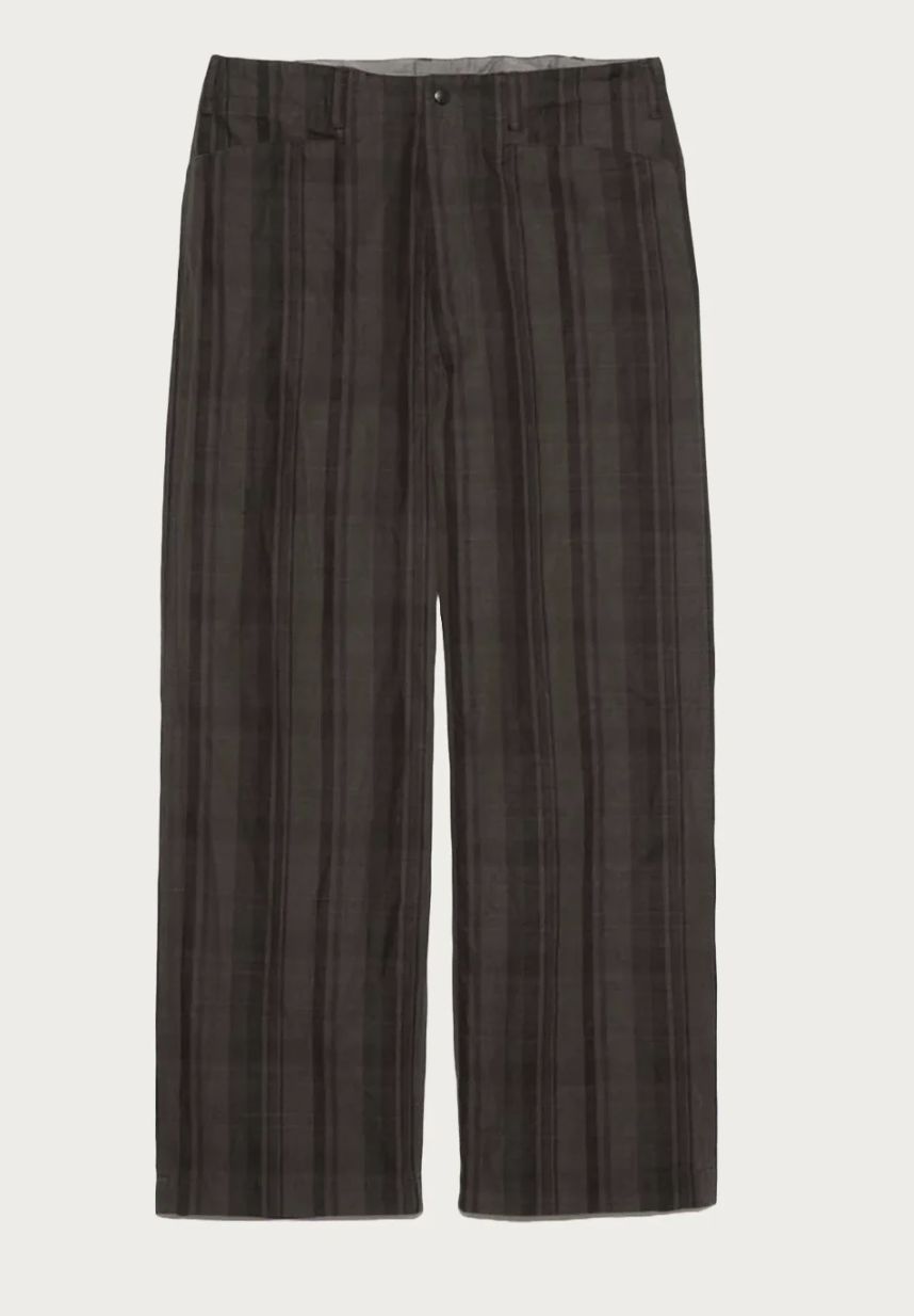 nanamicaナナミカPlaid Douk Pants ナナミカ 25SS Plaid Dock pants ブラウン ストライプ - メルカリ