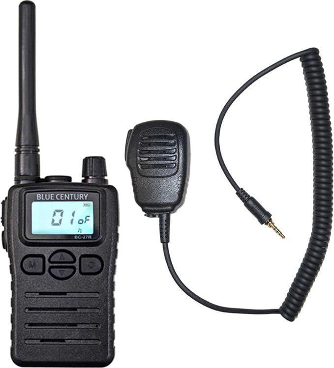 新品 BLUE CENTURY ブルーセンチュリー 国内メーカー 中継器対応 特定小電力 トランシーバー BC-27R IP67 防塵・防水 単三電池1本 ベルトクリップ・ネックストラップ付属 インカム 総務省技術基準適合商品 技適マーク有 (スピーカーマイク