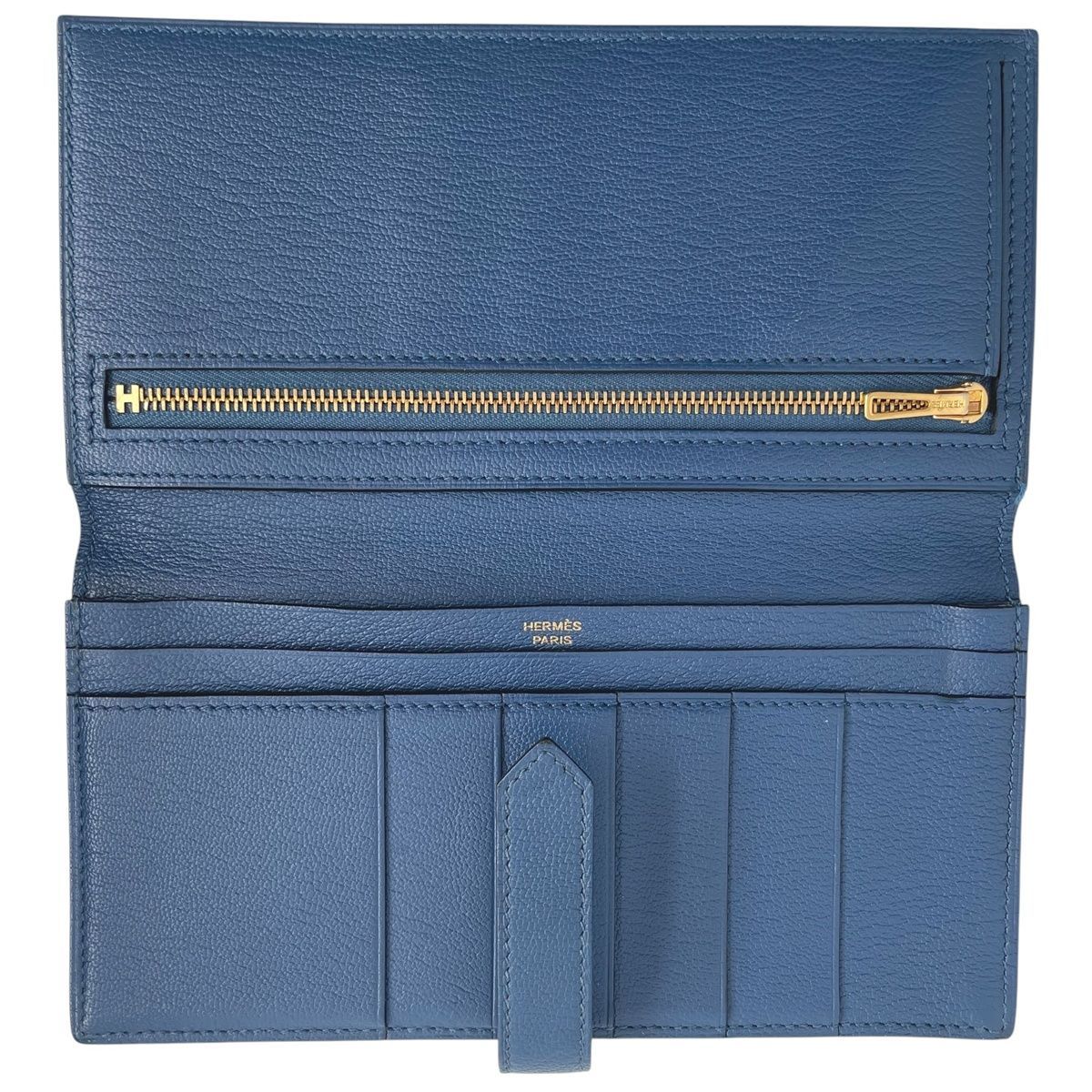 中古】 HERMES エルメス ベアンスフレ X刻印 シェーブル ブルー