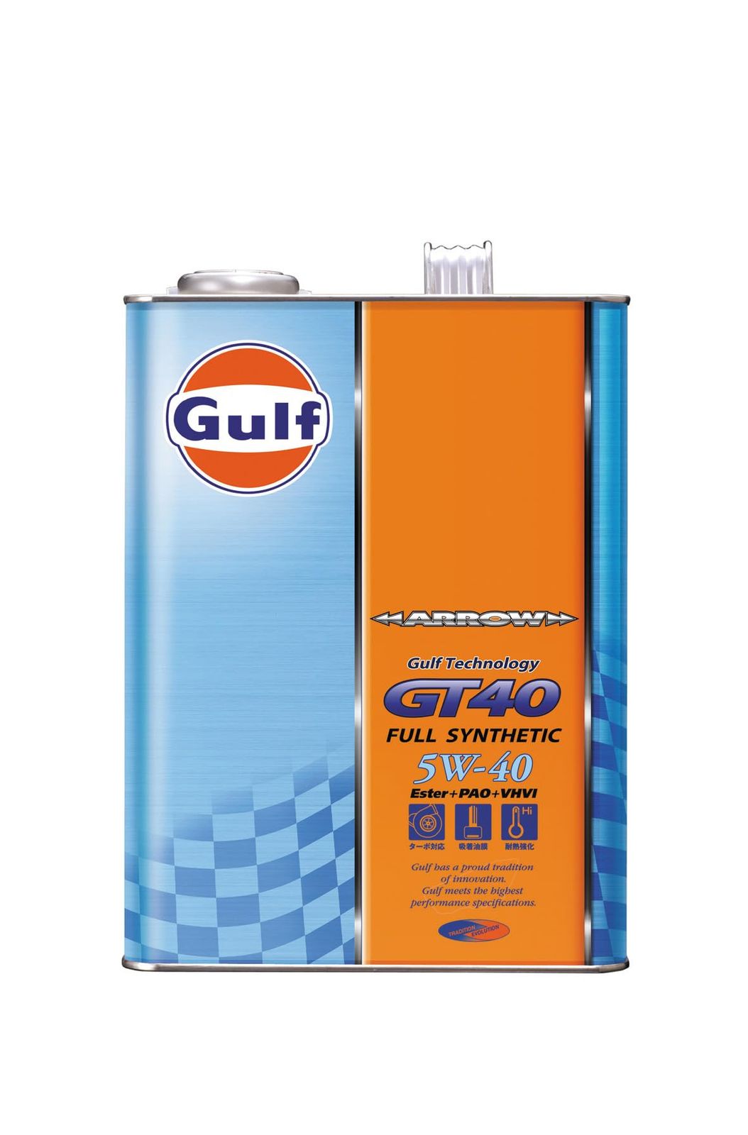 新品 ガルフ(Gulf) エンジンオイル ARROW GT40 5W-40 Full Synthetic 4L 4輪ガソリン車用