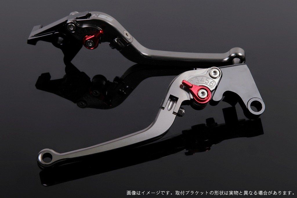新品 可倒式アジャストレバー ブレーキ&クラッチセット レバー色:チタン アジャスト色:レッド (モンスター400 04-07)/(モンスター620 03-06)/(モンスター695 07-08)/(モンスター696 09-13)/(モンスター796 11-1