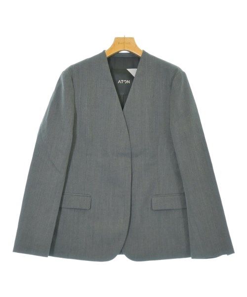 ATON ノーカラージャケット レディース 【古着】【中古】【送料無料