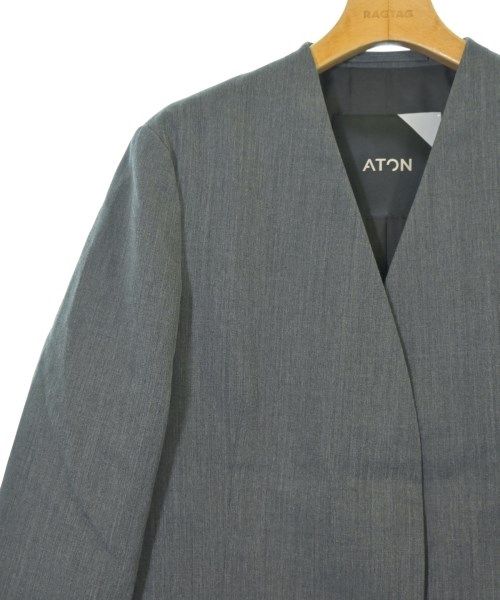 ATON ノーカラージャケット レディース 【古着】【中古】【送料無料