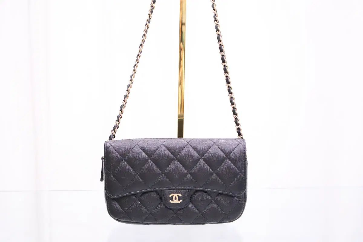 CHANEL キャビア 携帯 ホルダー チェーン クロスバック ap2096 デパート フルセット