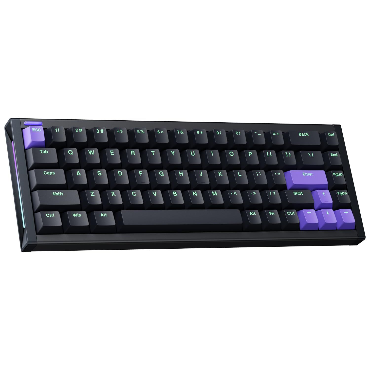 新品 NuPhyX BH65 ゲーミングキーボード 65% 配列 68キー 磁気スイッチ採用 アルミ製ボディ RGB対応 高速トリガー 有線 ホール効果スイッチ PBTキーキャップ 押下圧調整可能 8000Hzポーリングレート (Magnetic Jade G