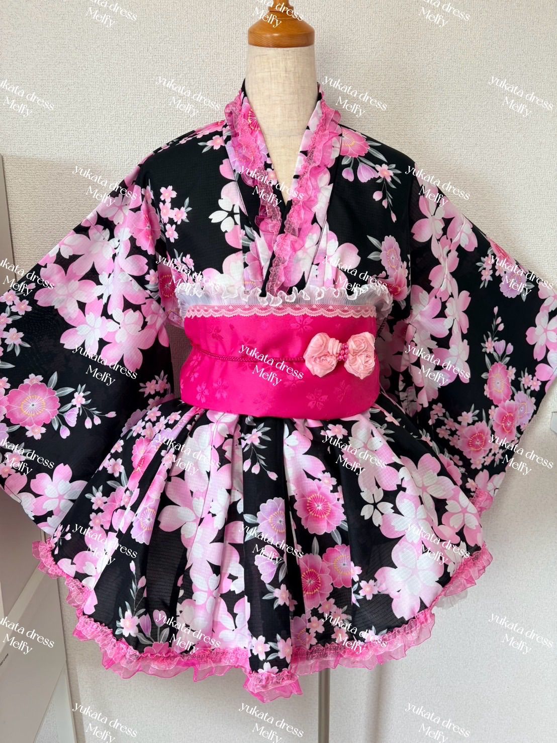 ?? ₹˝ｬʓ(*ˊᵕˋ*)੭ ੈ❤︎姫ギャル浴衣ドレス大人ミニ