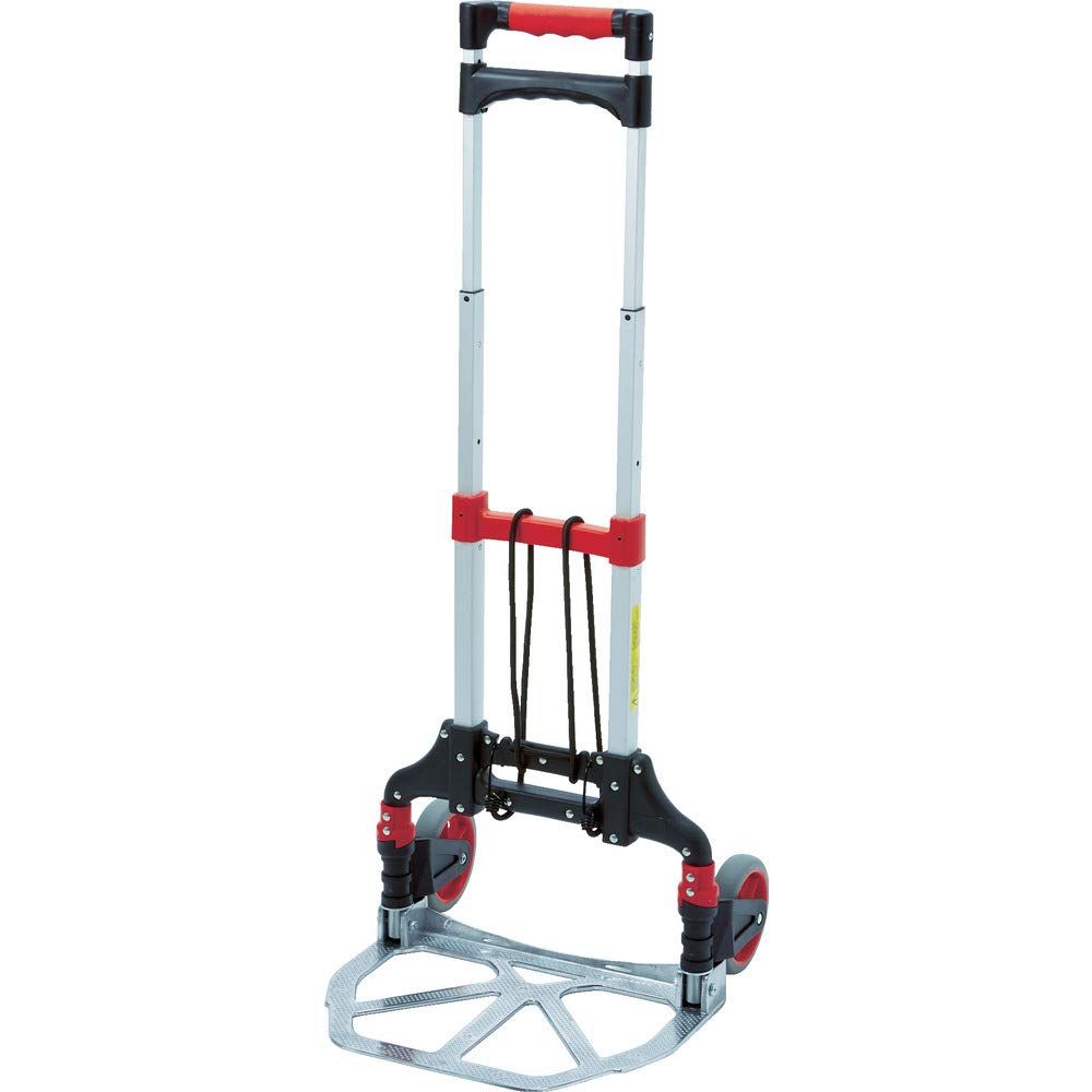 新品 トラスコ中山(TRUSCO) 折りたたみキャリーカート 50kgタイプ レッド/ブラック 275x390mm 全長1000mm TAC-50
