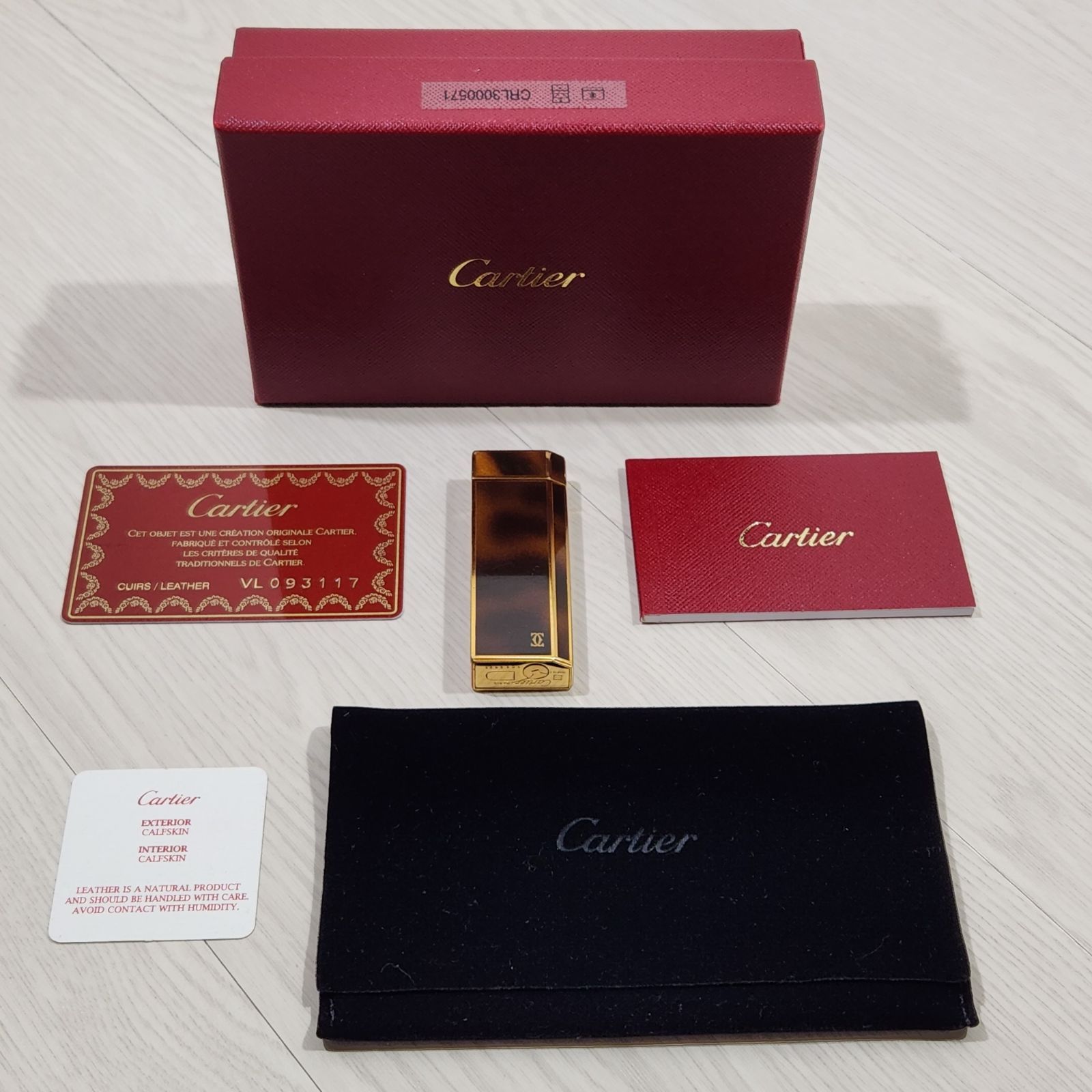 【着火確認済み】 カルティエ Cartier ペンタゴン ガスライター ゴールド べっ甲 箱 ギャランティカード 付き