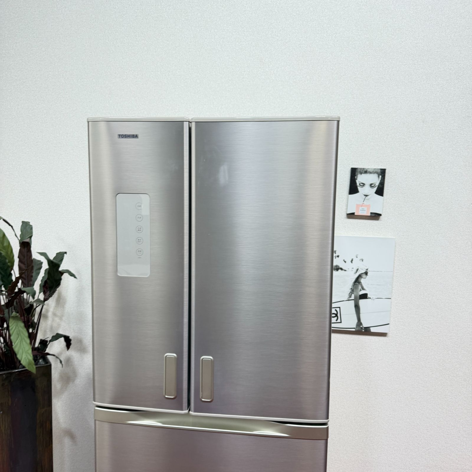 東京23区送料無料 美品東芝2015年製6ドア大型冷蔵庫 510L製氷機有 動作