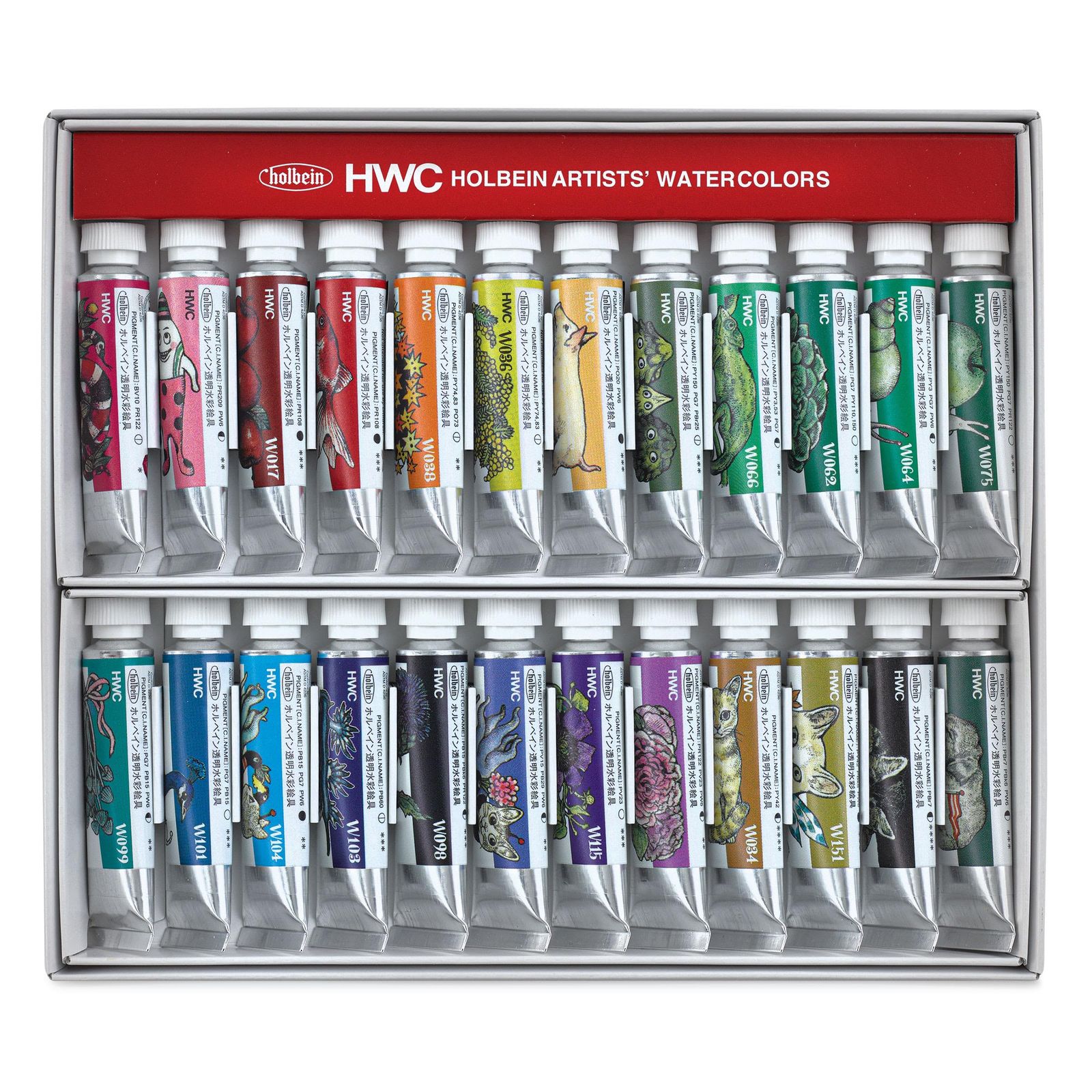 新品 HOLBEIN ホルベイン工業 ヒグチユウコ×ホルベイン 2023 コラボアイテム 透明水彩絵具 5ml 2号 24色セット(083441)