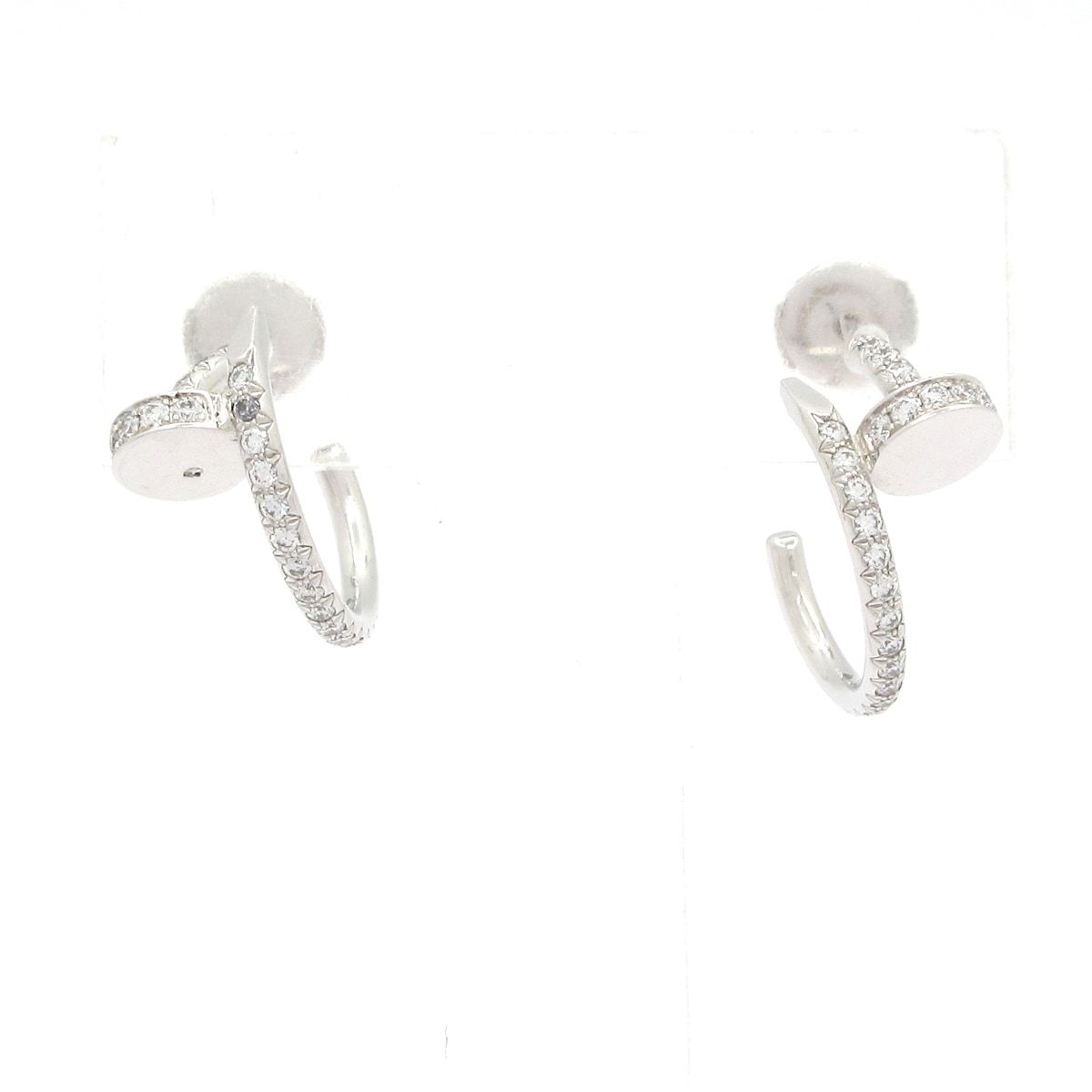 Cartier(カルティエ) ピアス ジュストアンクル K18WG×ダイヤモンド パヴェダイヤ