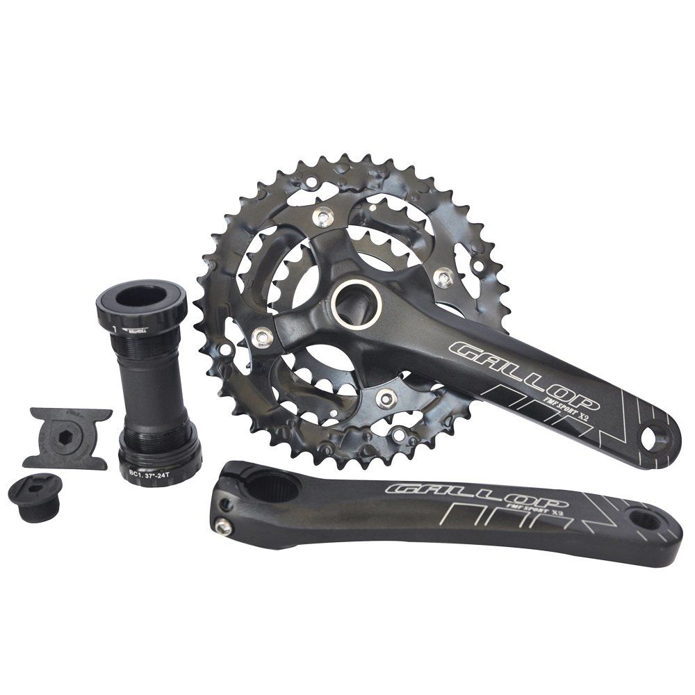 新品 UPANBIKE 自転車のクランク 8速(24速) 9速(27速) 22X32X42T 104mm BCD 四角軸 含まれます BB68 170mmクランクアーム ブラック