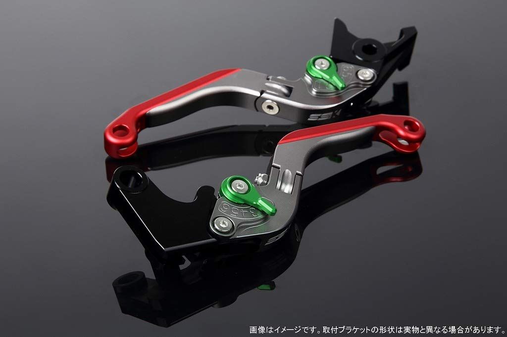 新品 SSK スピードラ アジャストレバー 可倒延長式 レバー本体カラー:マットチタン アジャスターカラー:マットグリーン エクステンションカラー:マットレッド SUZUKI GSX-S125/GSX-R125 2017-2019