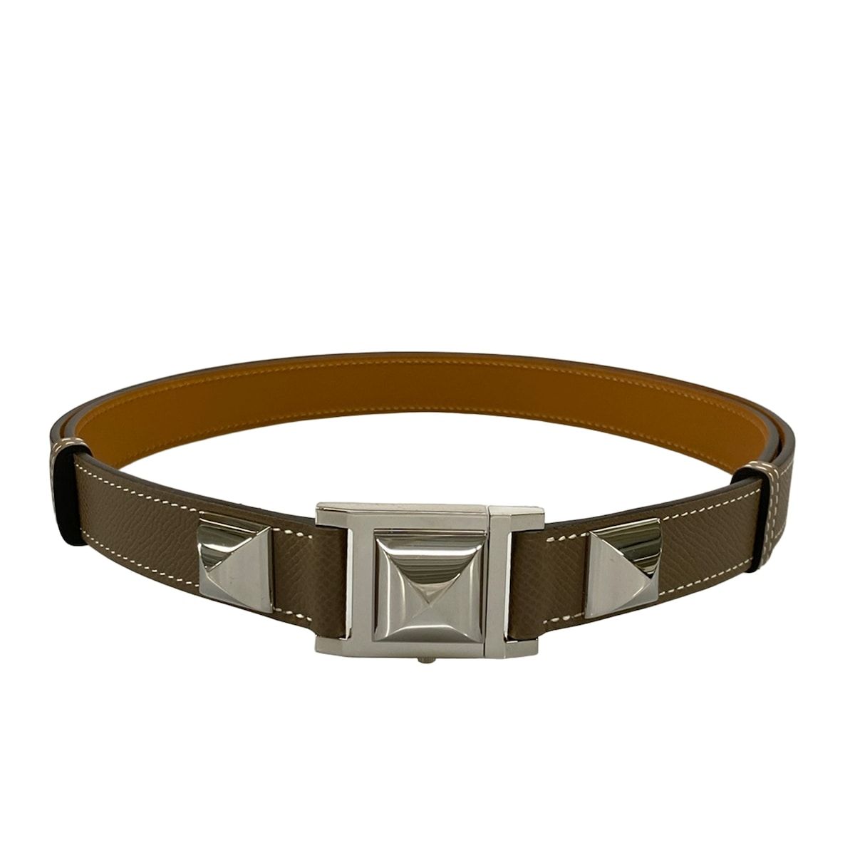 HERMES(エルメス) ベルト美品 メドール エトゥープ シルバー金具