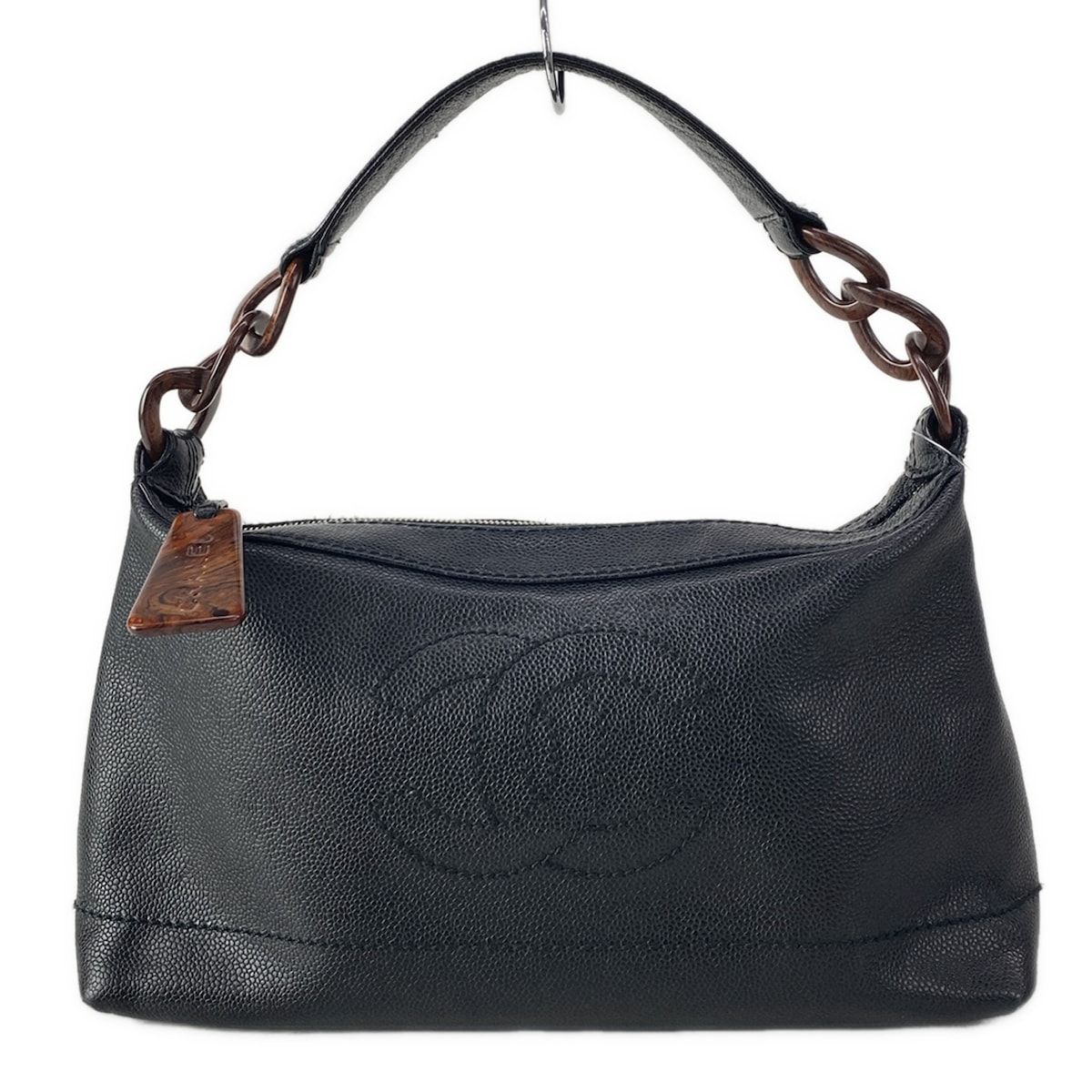 CHANEL(シャネル) ハンドバッグ - 黒 ココマーク/プラスチックチェーン 