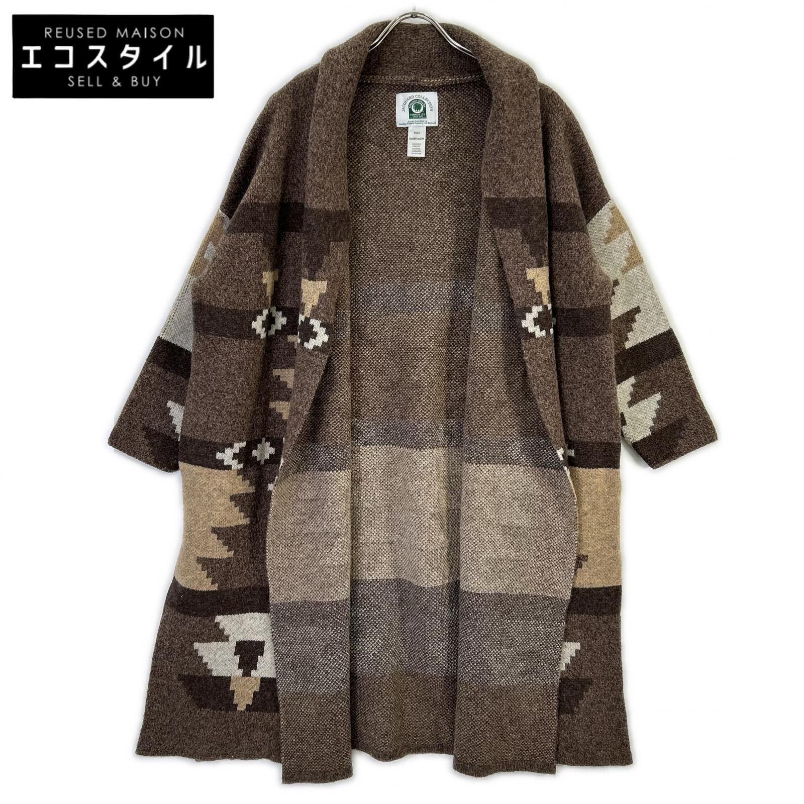 Deuxieme Classe　ドゥーズィエムクラス　【CANADIAN SWATER別注】ブラウン ウール Jacquard ニットガウン　F