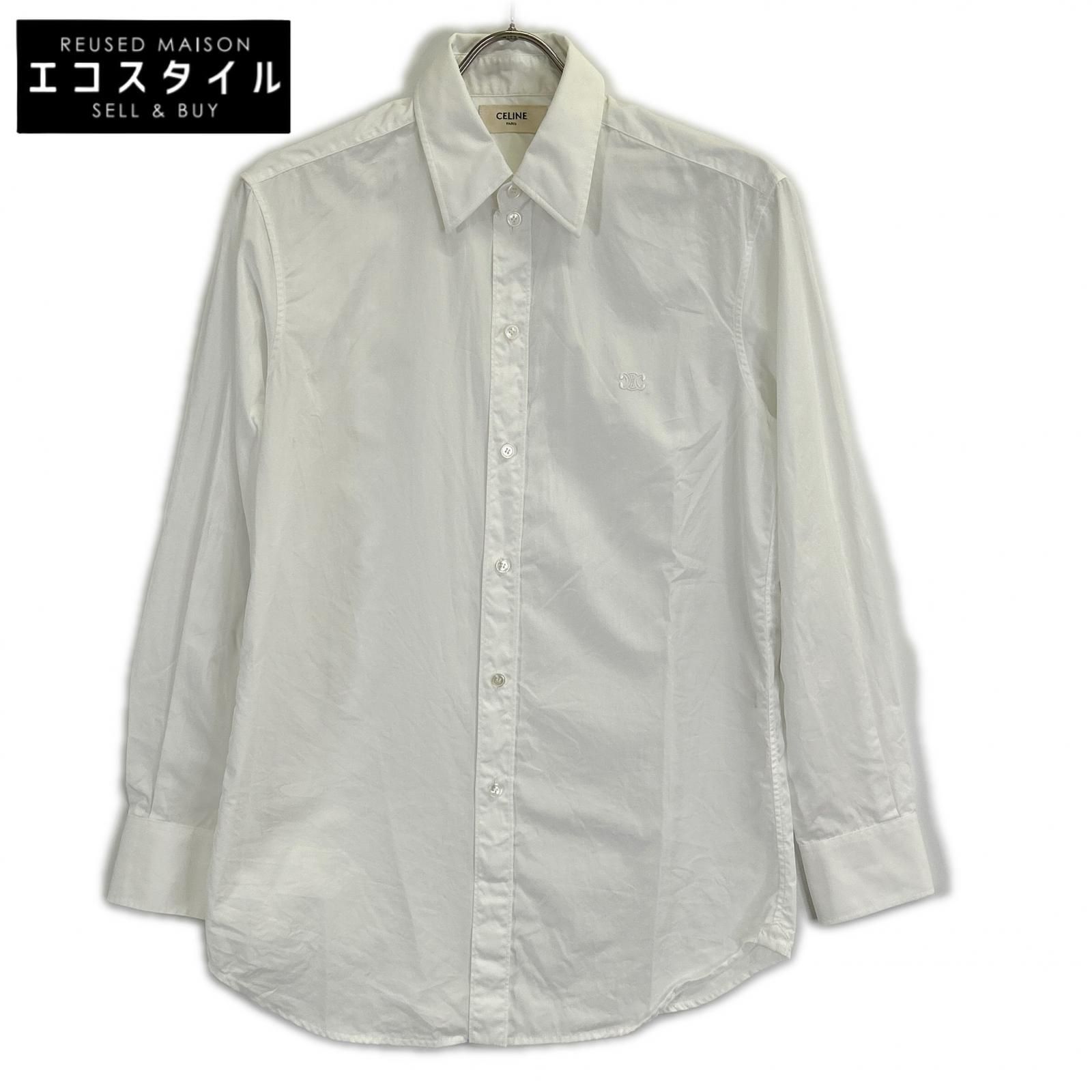 CELINE　セリーヌ　2C670091F ホワイト コットン シャツブラウス　34