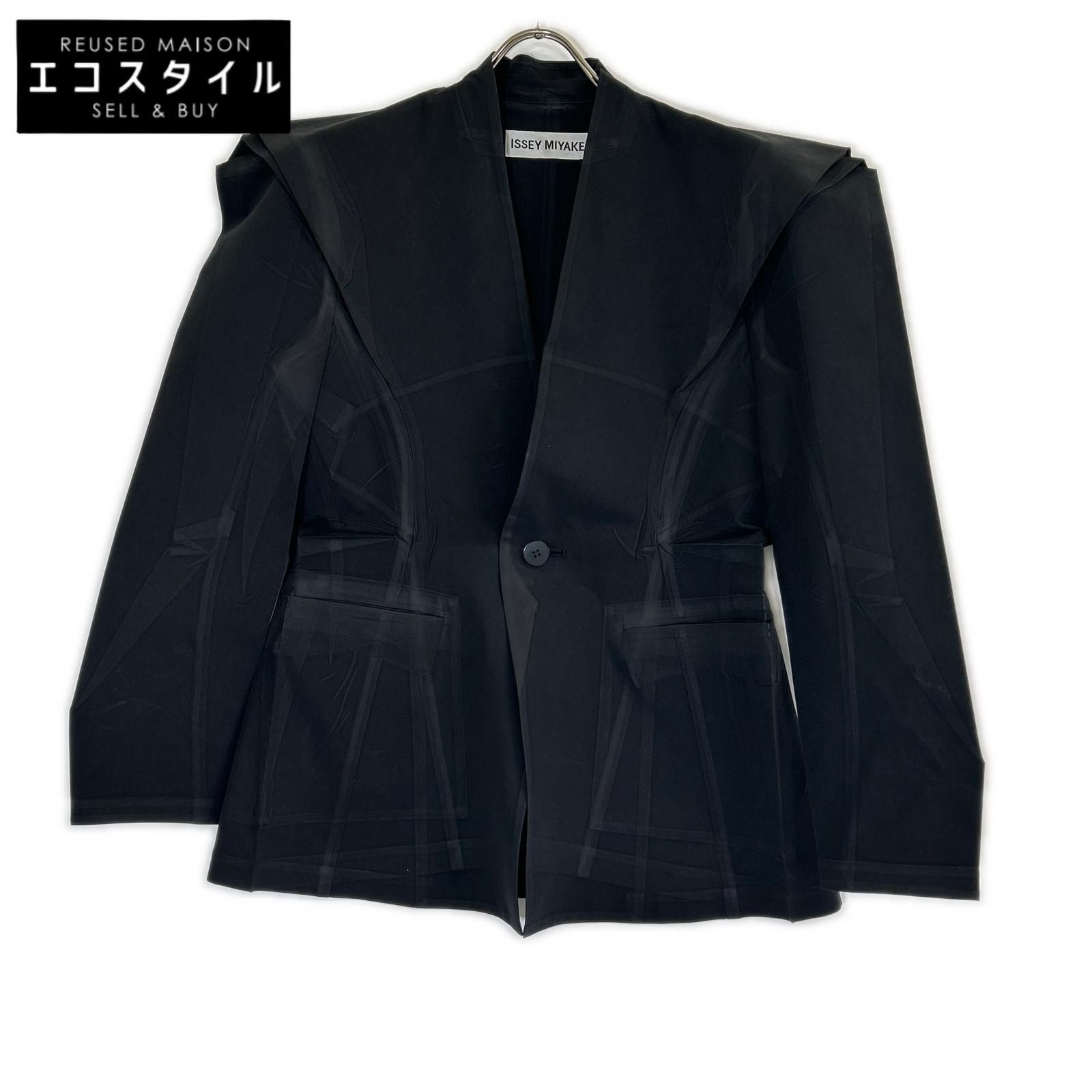 ISSEY MIYAKE　イッセイミヤケ　24SS IM41FD512 ブラック FIXED IN TIME JACKET　2