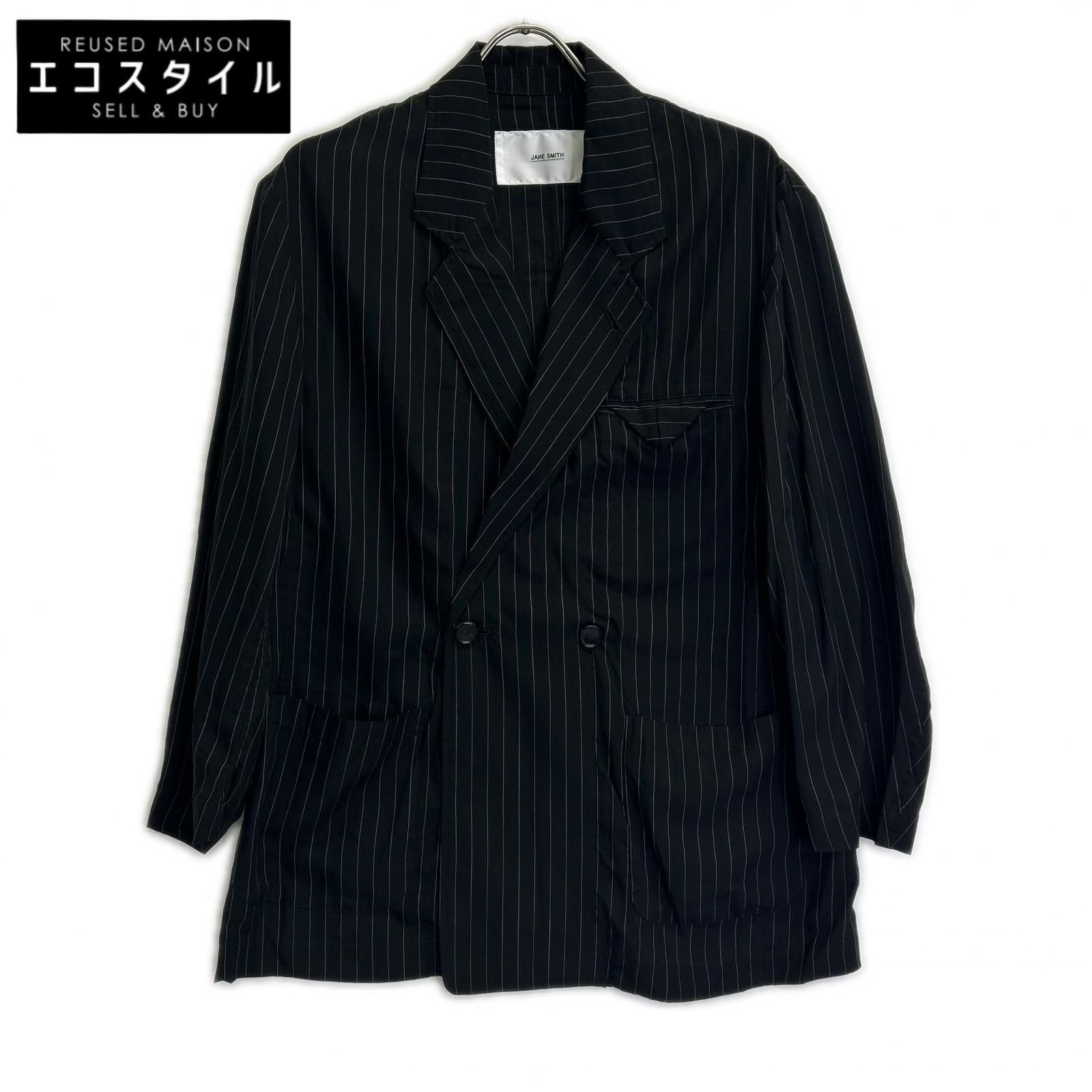 JANE SMITH　ジェーンスミス　ブラック ピンストライプ 24SJK-#223L ウォッシュドジャケット　36