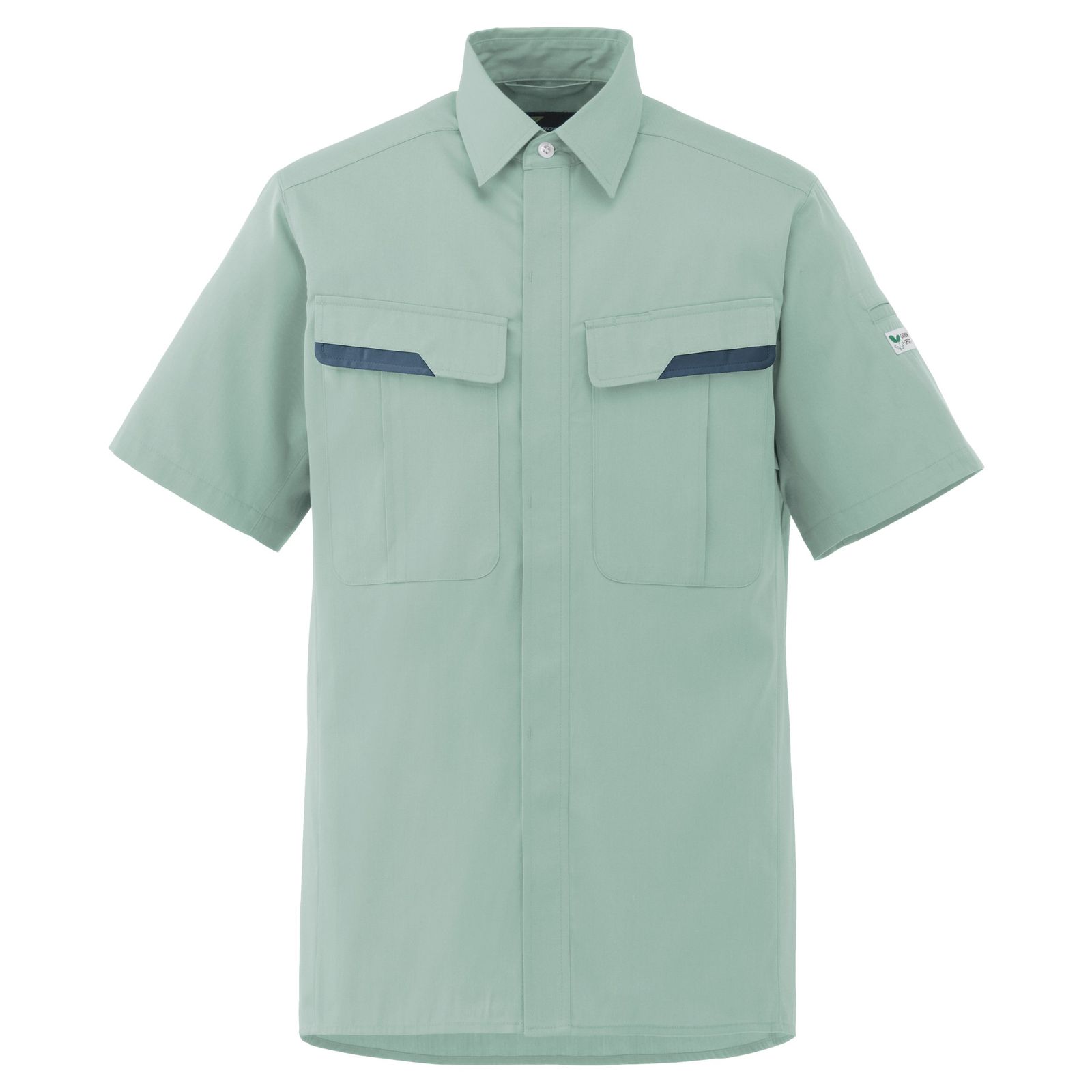 新品 [ミドリ安全] ベルデクセル 作業服 半袖 シャツ 男女兼用 帯電防止 立体裁断 VES66 上 ライトグリーン M