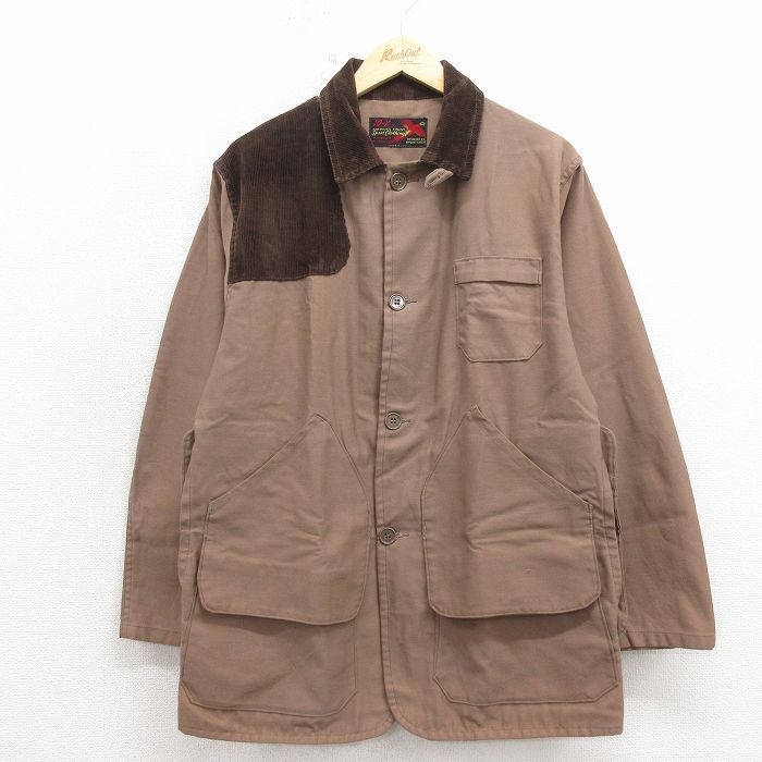 M/古着 10X 長袖 ビンテージ ハンティング ジャケット メンズ 70年代 70s 襟コーデュロイ USA製 茶【spe】 26apr27