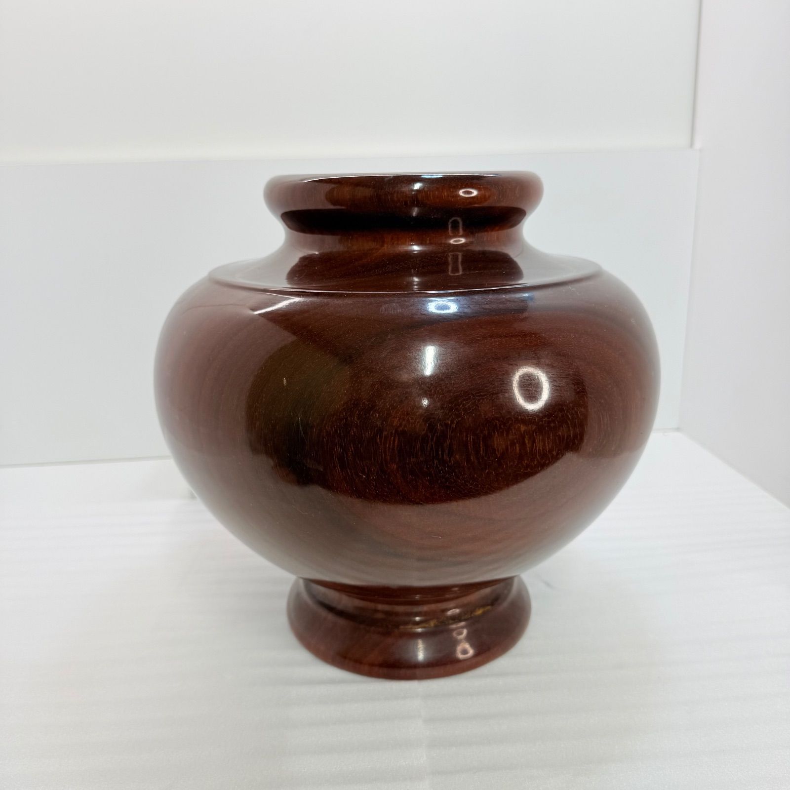 大型】天然木 くりぬき 壺 花器 高さ28cm 飾り壺 置物 オブジェ 木製 M 