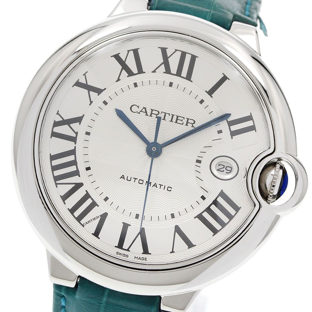 カルティエ CARTIER W69016Z4 バロンブルー 42ｍｍ デイト 自動巻き メンズ 保証書付き_958706