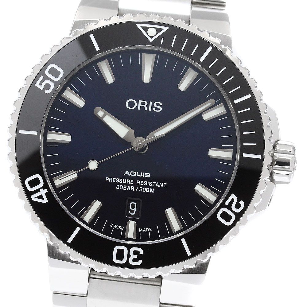 オリス ORIS 01 733 7730 4135 アクイス デイト 自動巻き メンズ 良品