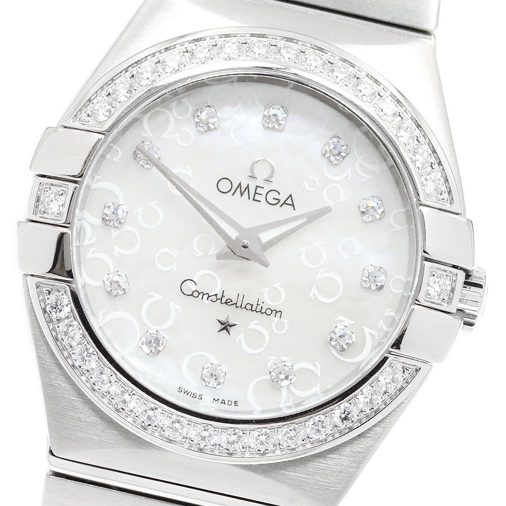 オメガ OMEGA 123.15.27.60.55.005 コンステレーション ブラッシュ 12P ダイヤベゼル クォーツ レディース 美品 保証書付き_958800